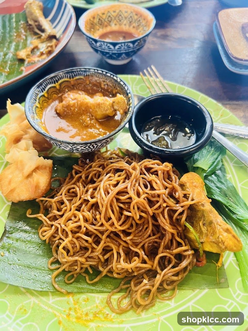 Noodle Dish with Curry and Side Dishes