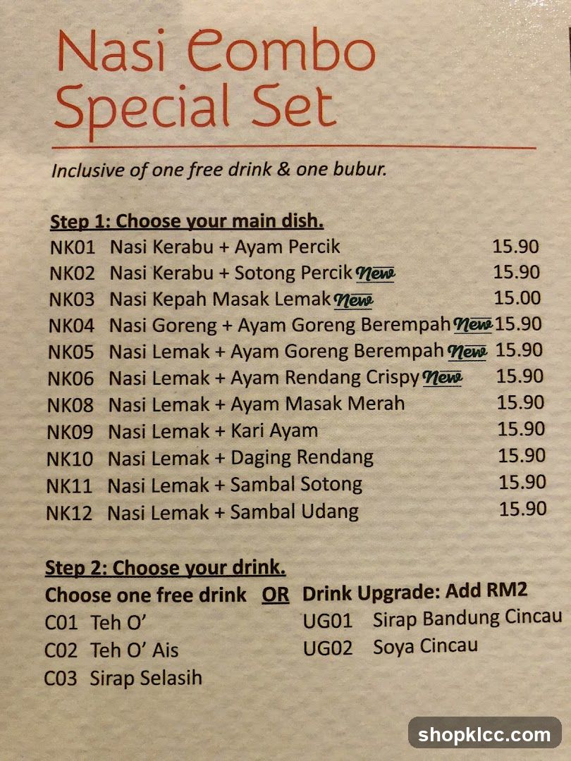 Nasi Combo Special Set Menu