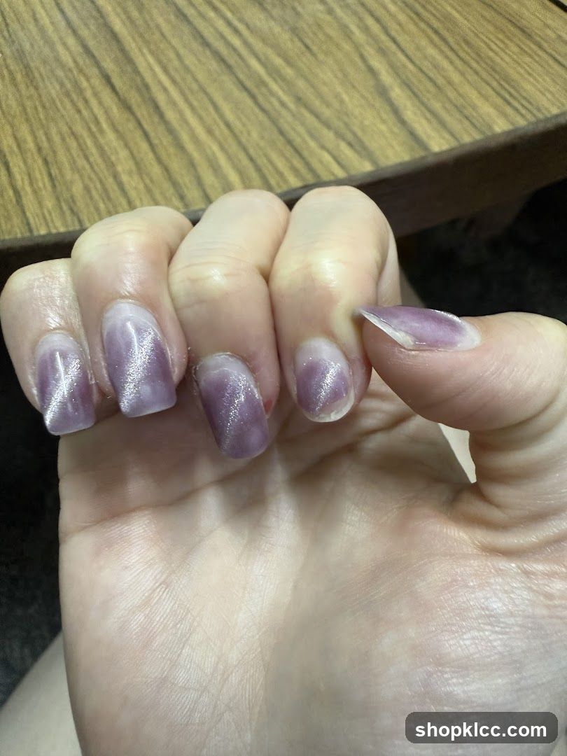Purple Nail Polish Close-Up