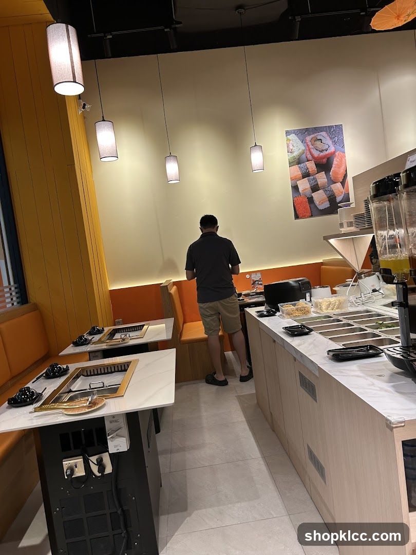 Restaurant Interior with Buffet and Seating Area