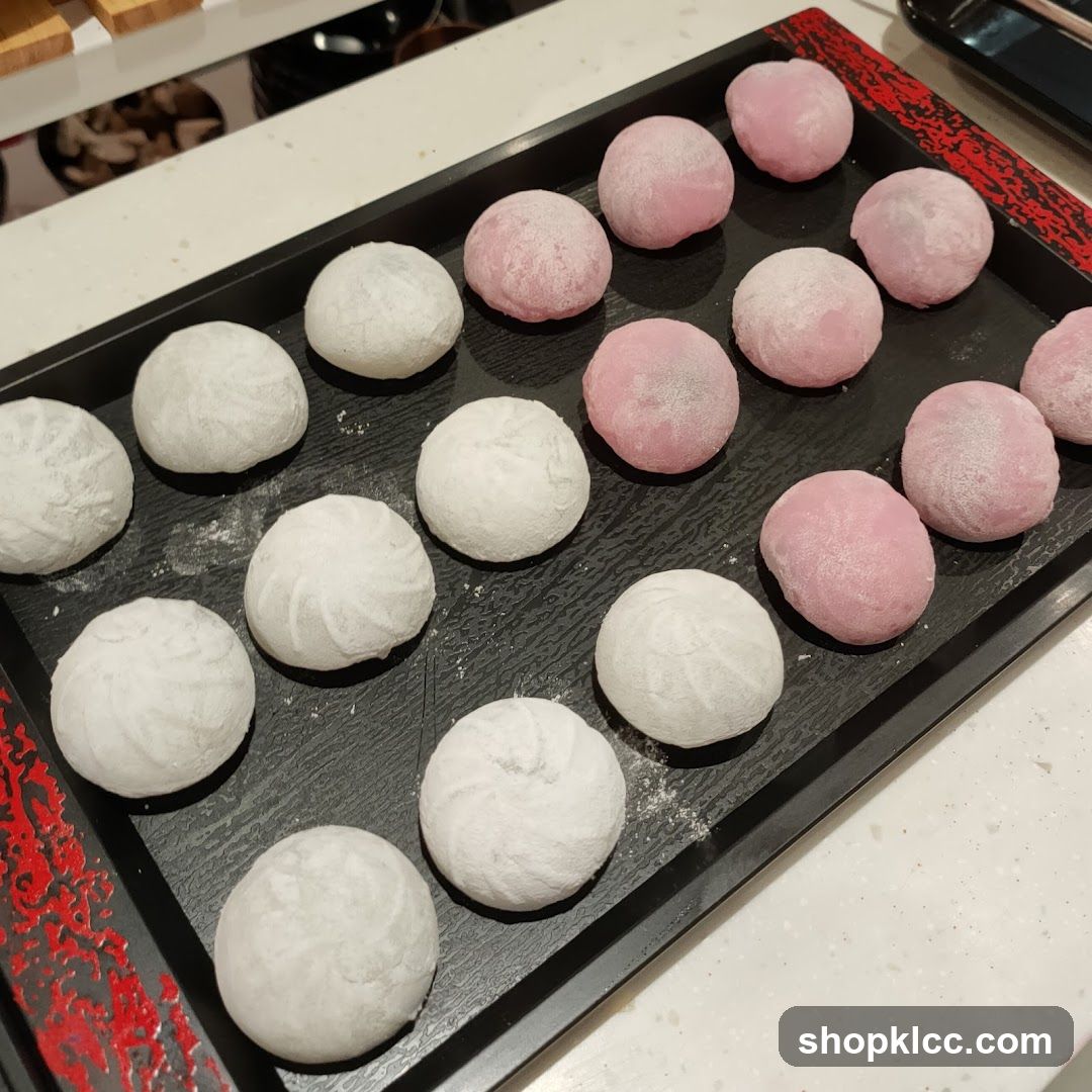 Mochi on a tray