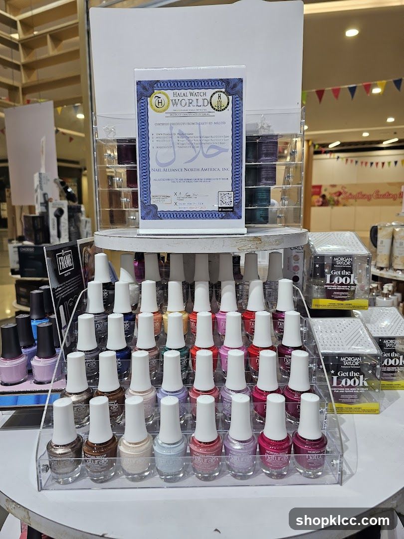 Nail Polish Display with Halal Certification