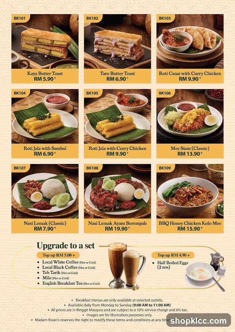 Madam Kwan's Menu