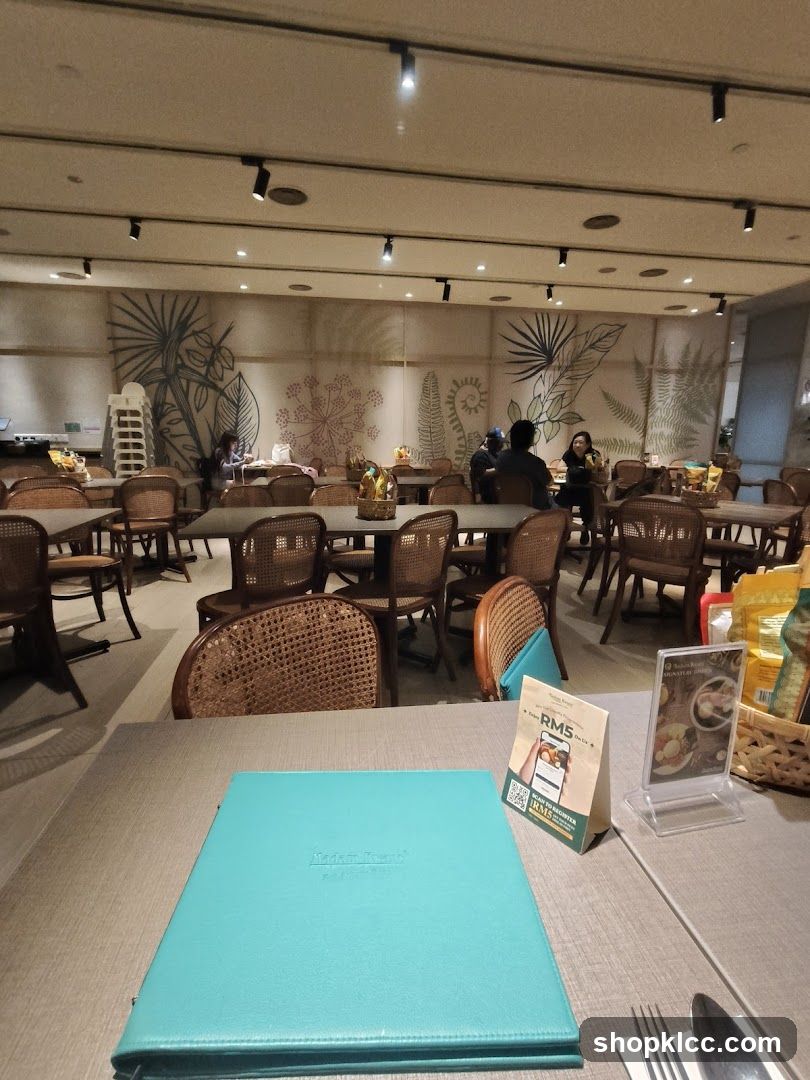 Restaurant Interior with Tropical Wall Art