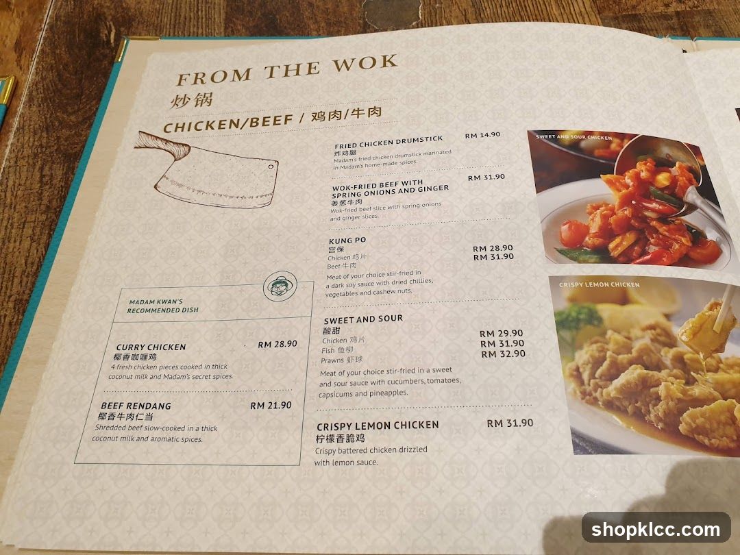 From the Wok Menu