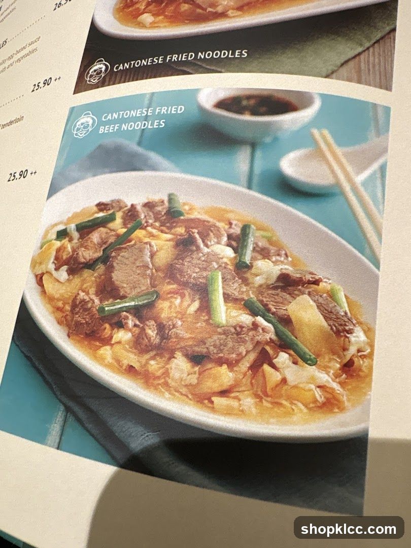 Cantonese Fried Beef Noodles Menu Page