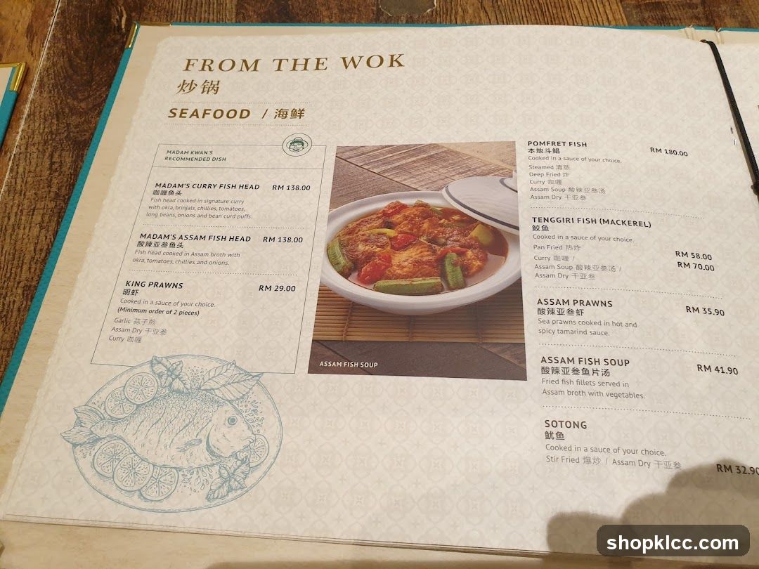 From the Wok - Seafood Menu