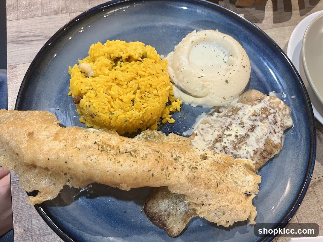 Plate of Fried Rice and Side Dishes