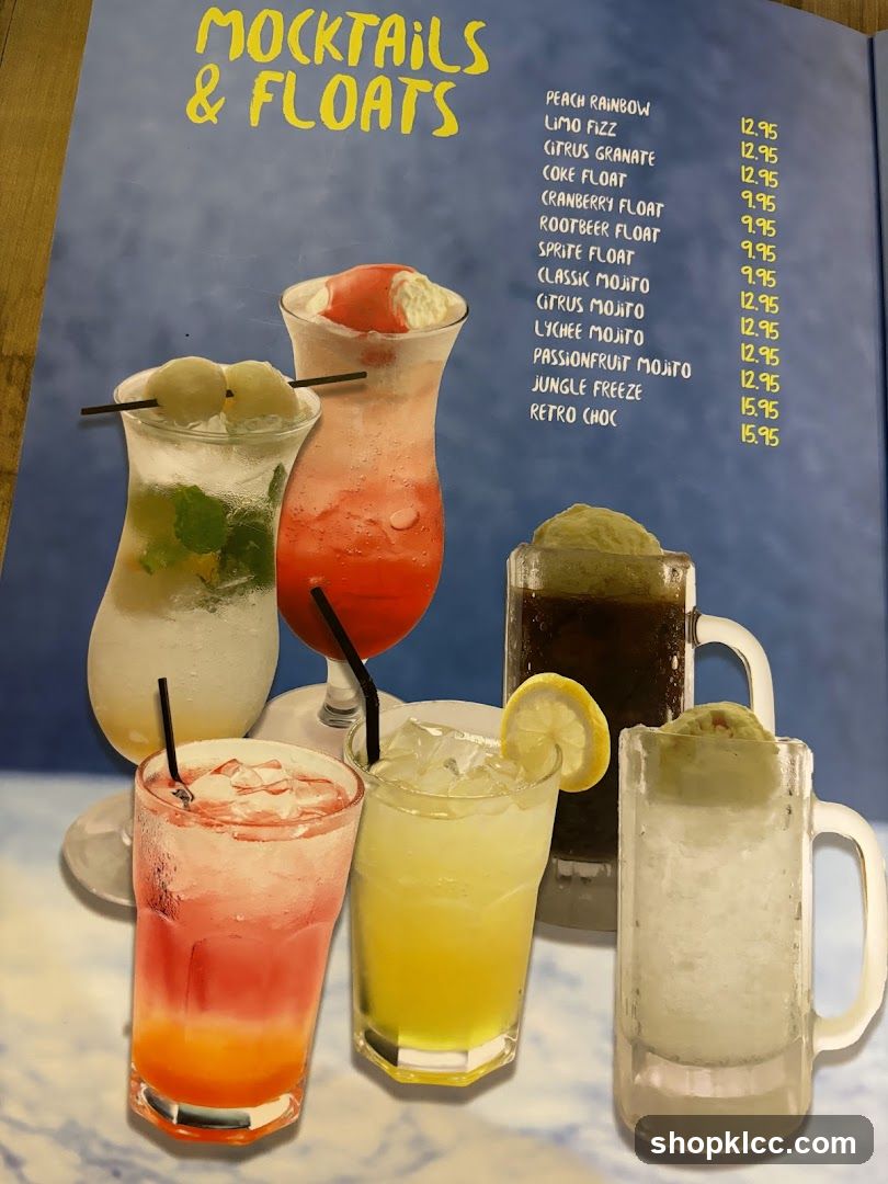 Mocktails & Floats Menu Page
