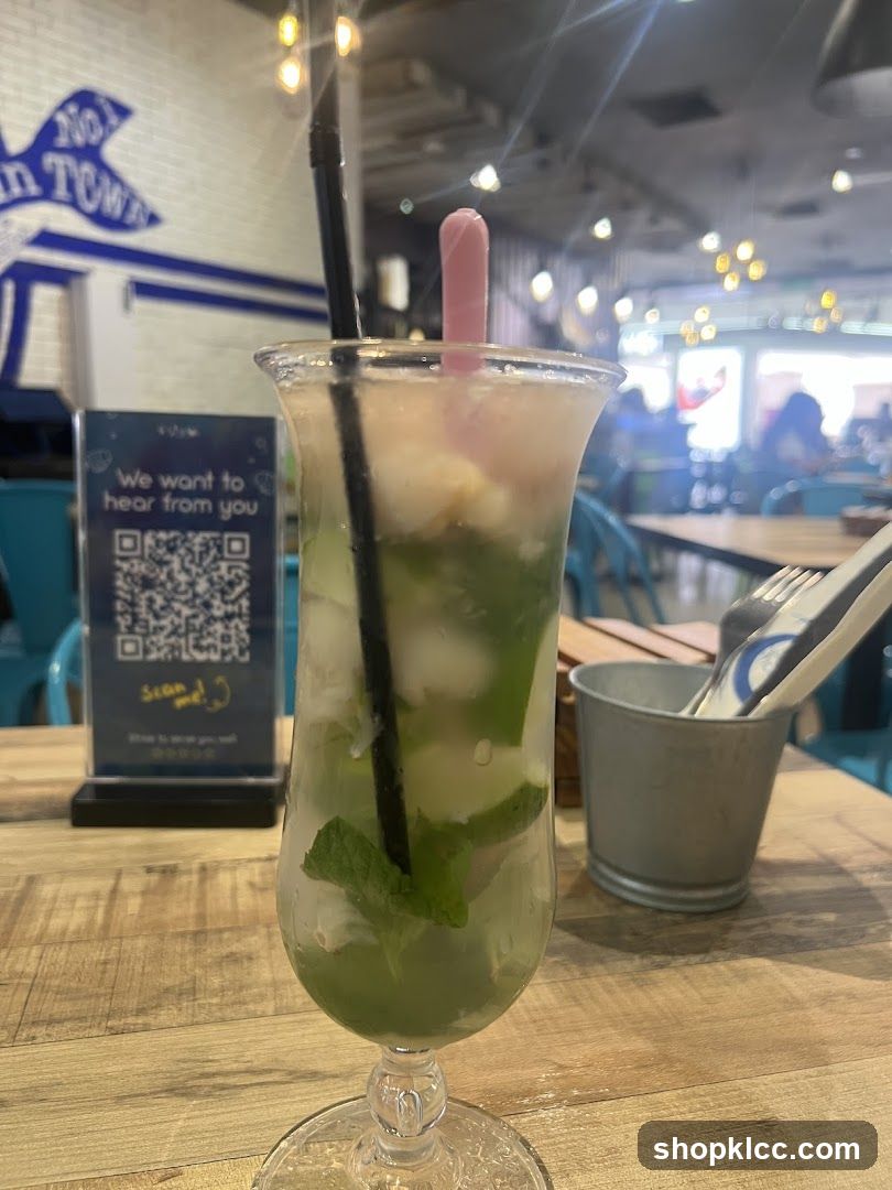 Minty Drink at Cafe Interior