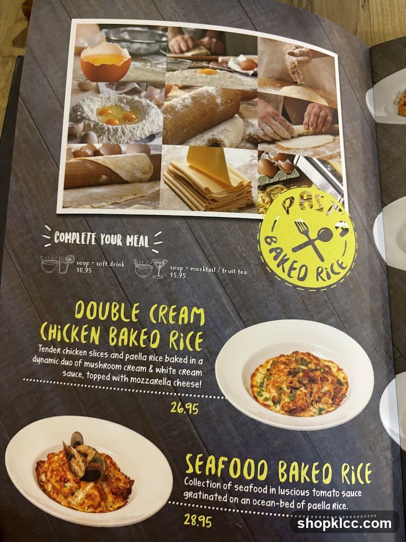 Baked Rice Menu Page