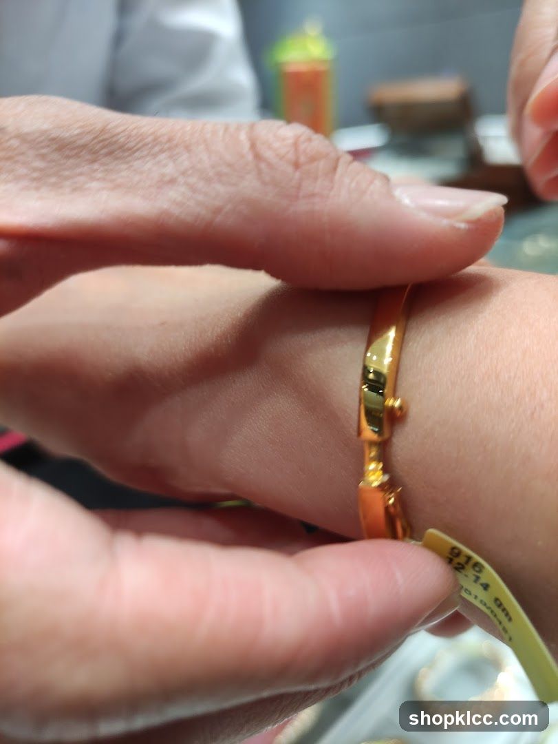 Gold Bracelet on Wrist