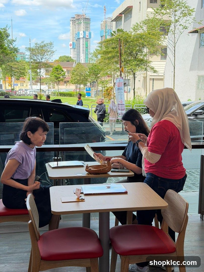 Customers at a cafe table