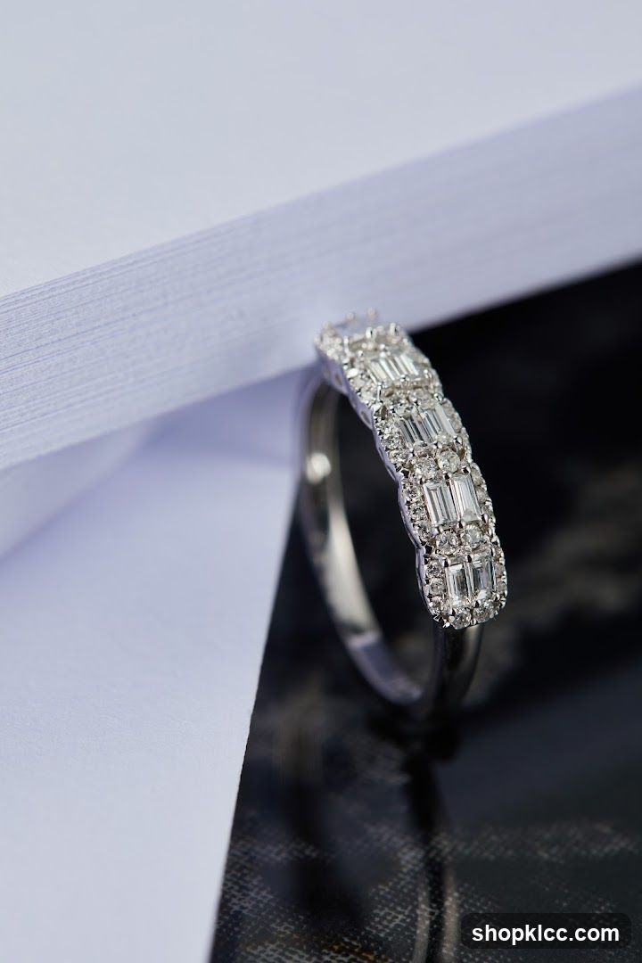 Diamond Ring on White Paper