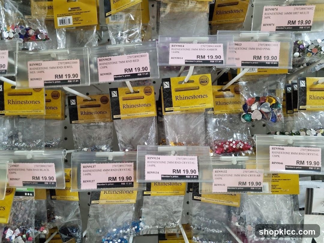 Rhinestone Craft Supplies Display