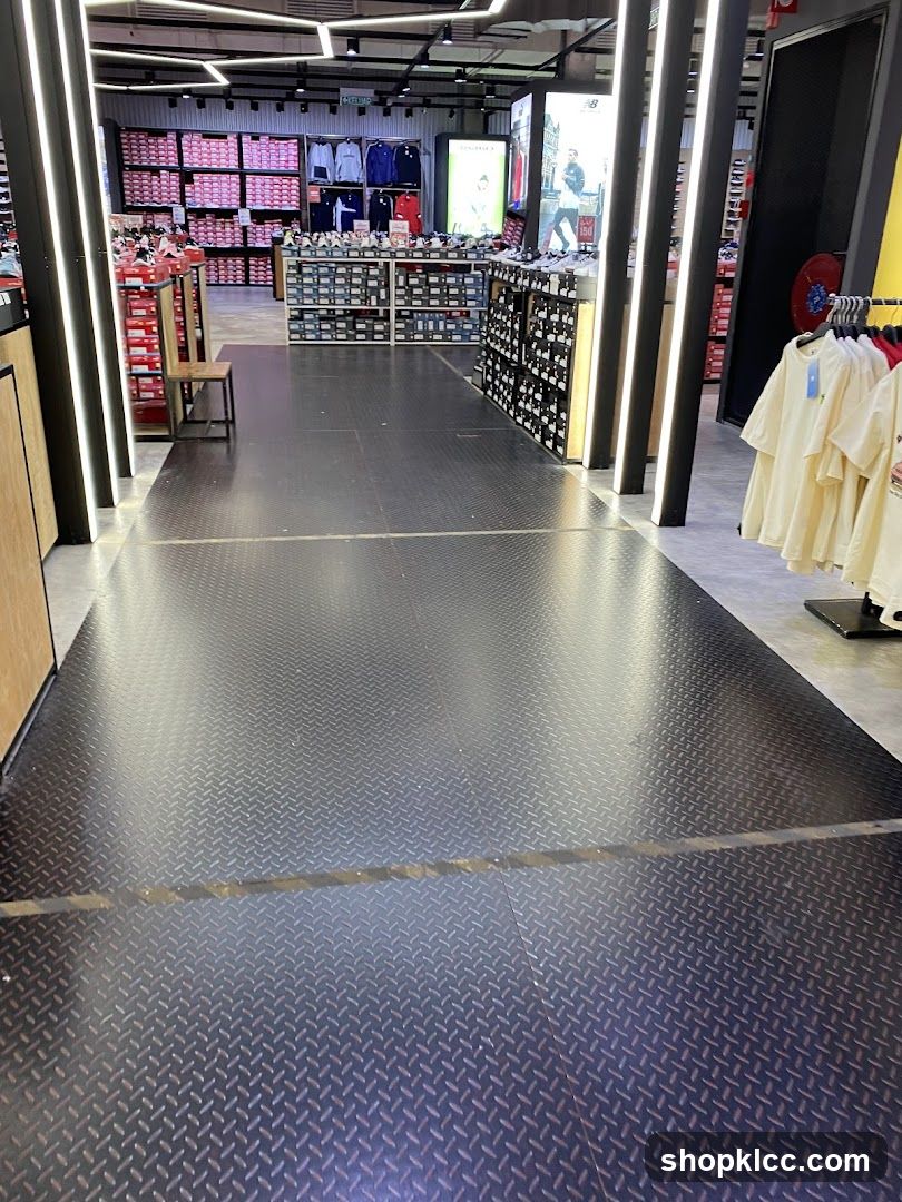 Interior of a shoe and clothing store