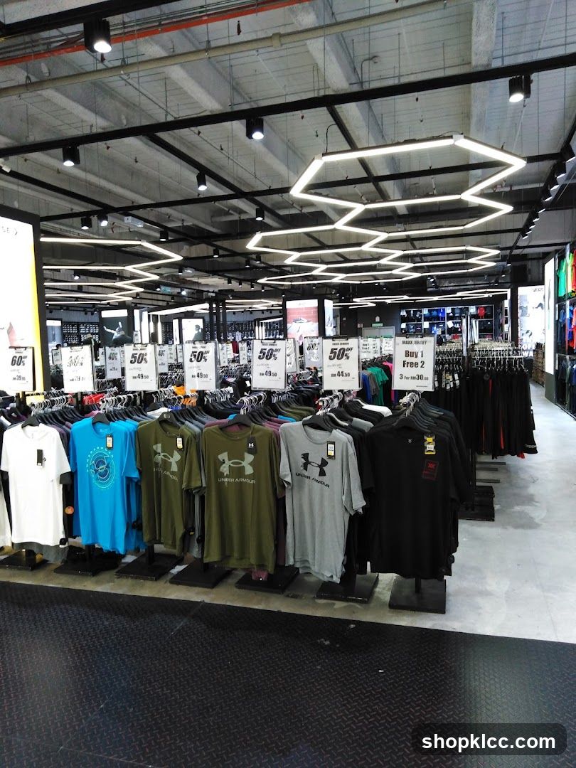 Clothing Store Interior with Discount Signs