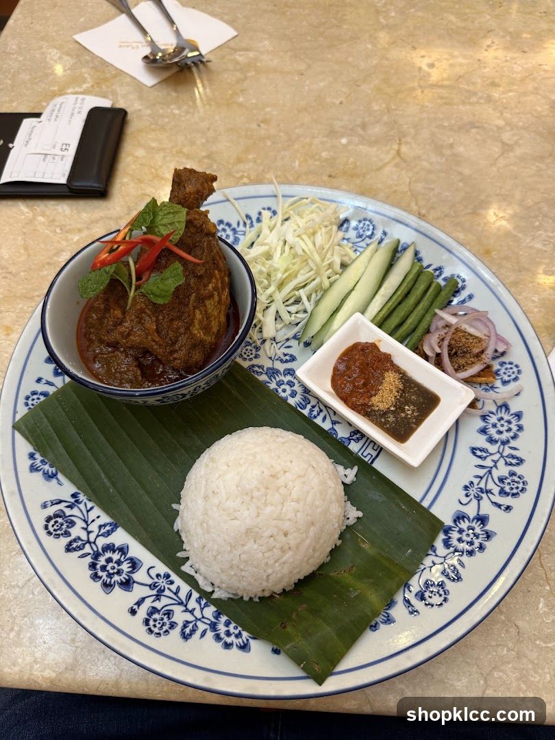 Curry Chicken with Rice and Side Dishes
