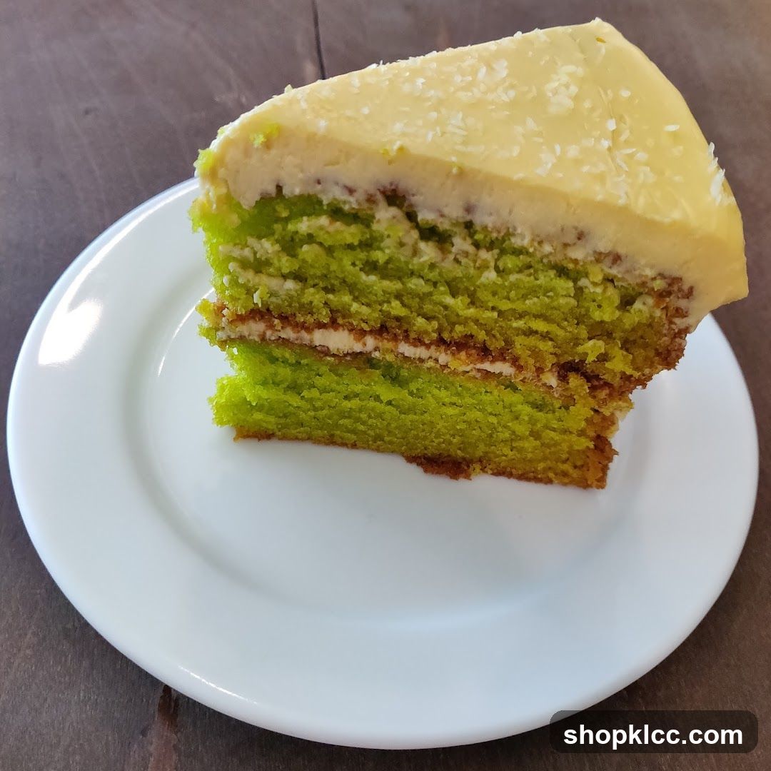 Slice of Green Layer Cake