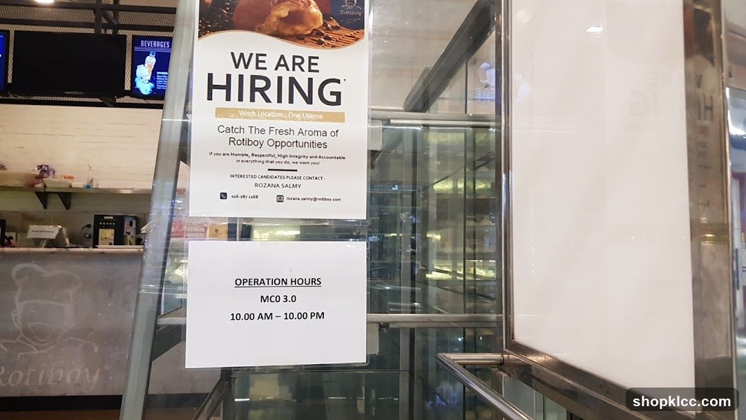 Rotiboy Hiring Poster and Hours Sign