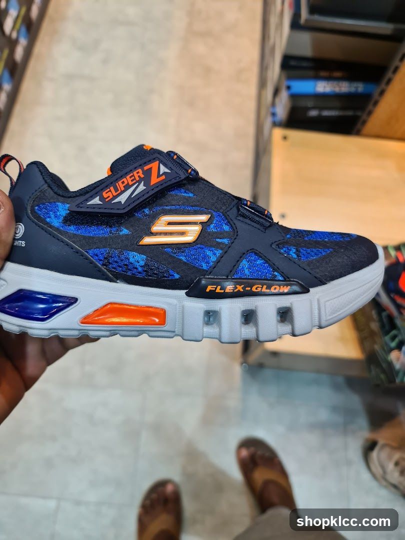 Blue and Orange Sneaker Display