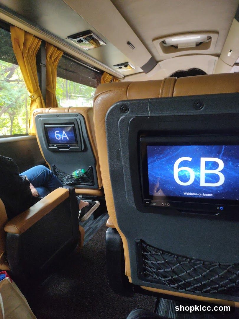 Bus Interior with Entertainment Screens