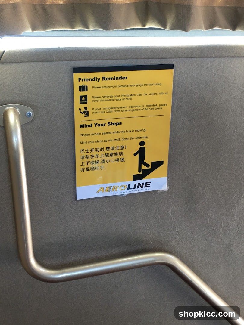 Aeroline Bus Safety Reminder Sign