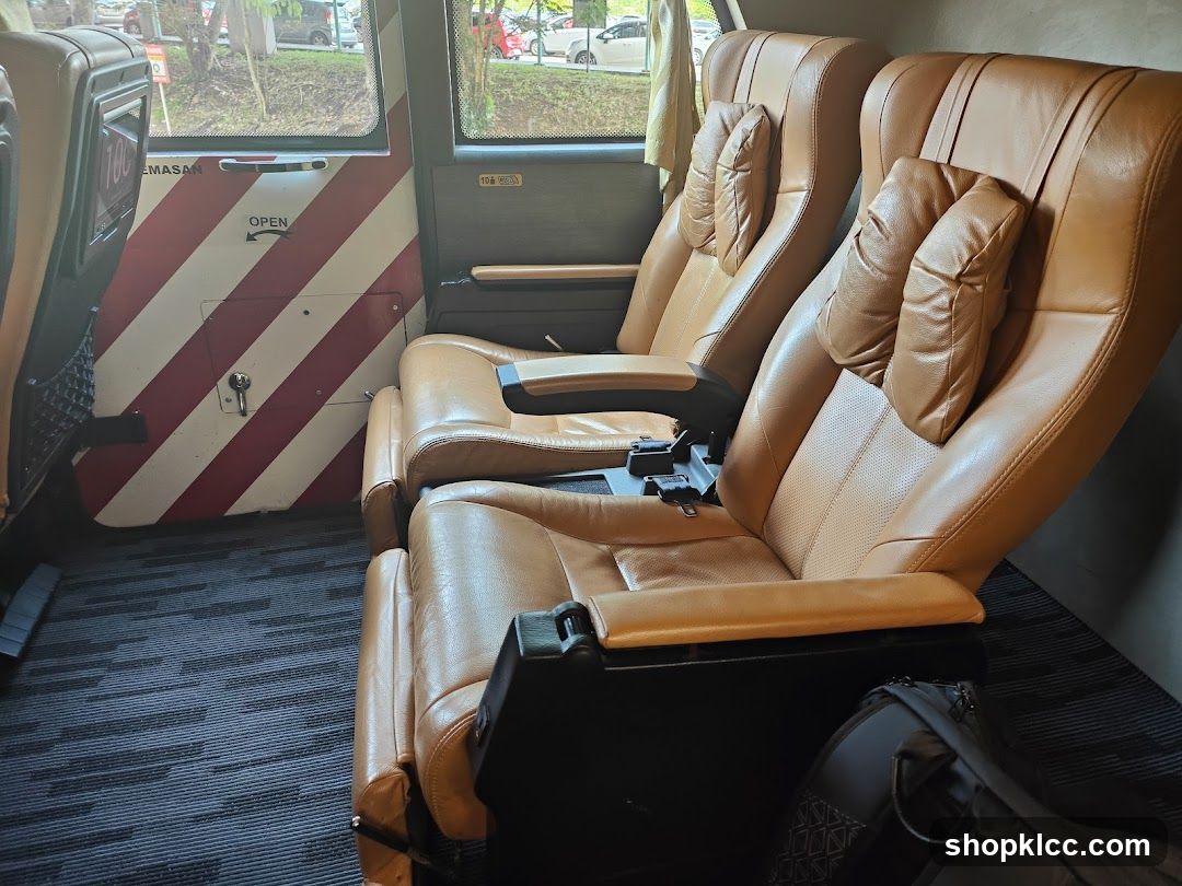 Luxury Bus Interior with Leather Seats