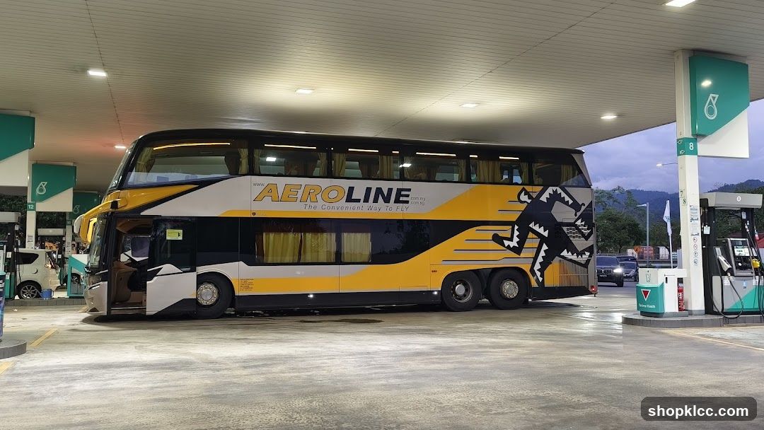 Aeroline Bus at Gas Station