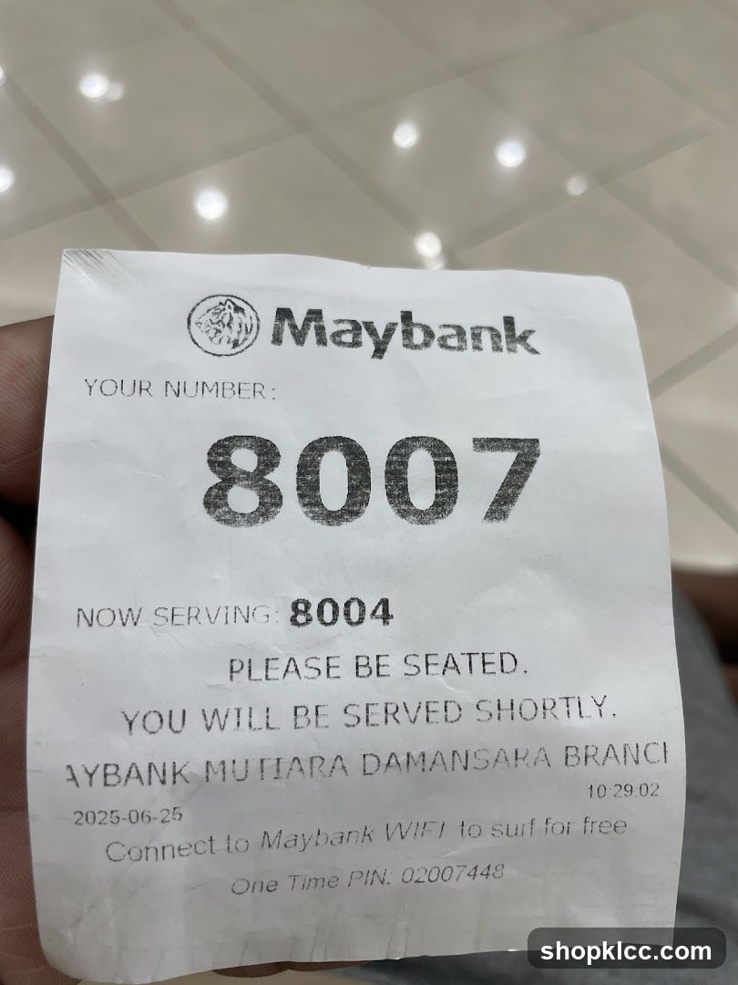 Maybank Queue Number Receipt