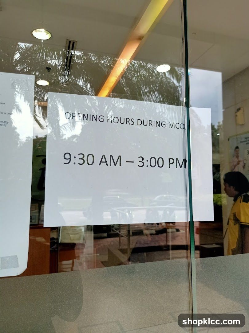 Opening Hours Sign on Glass Door