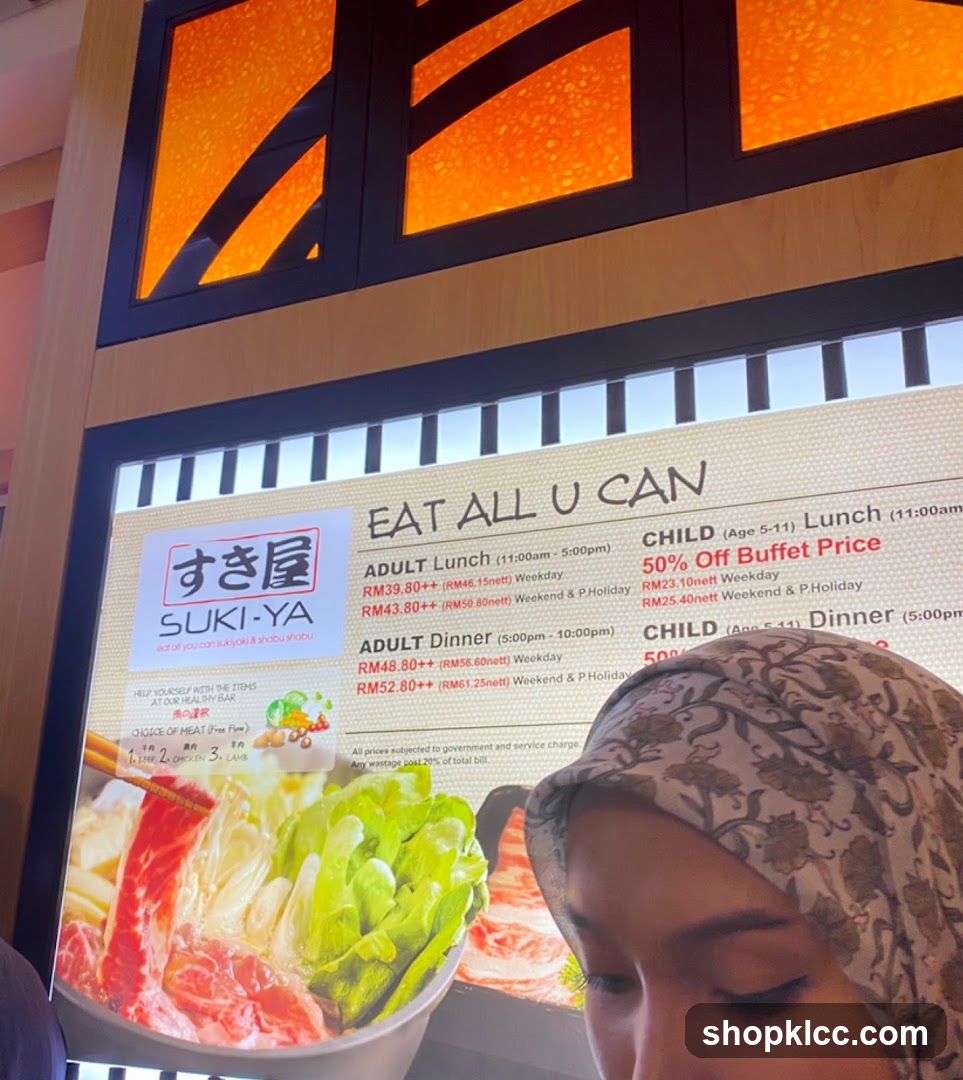 Suki-Ya Menu Board