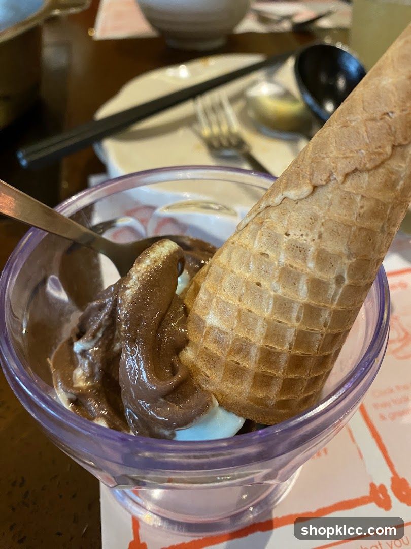 Chocolate Ice Cream with Waffle Cone