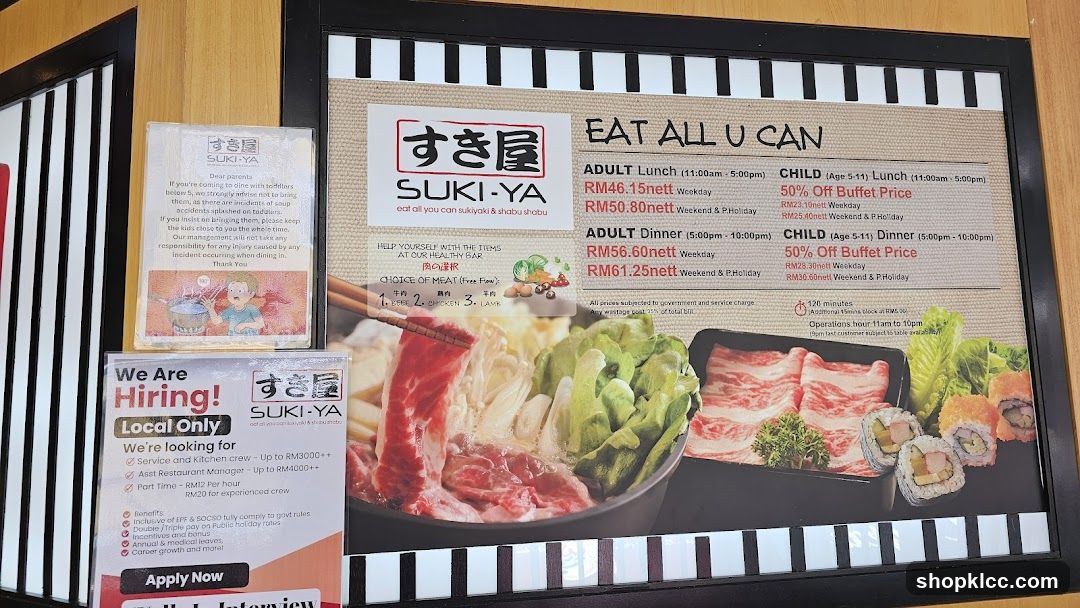 Suki-Ya Menu Board and Posters