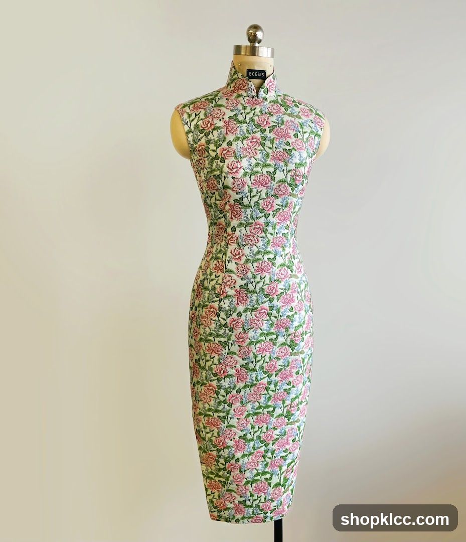 Floral Patterned Dress on Mannequin