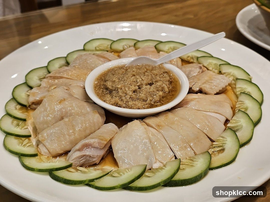 Hainanese Chicken Rice with Cucumber and Sauce