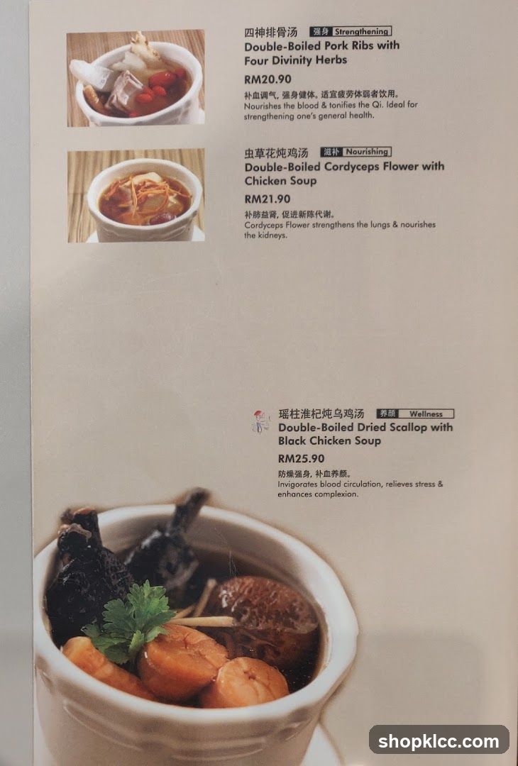Herbal Soup Menu Page