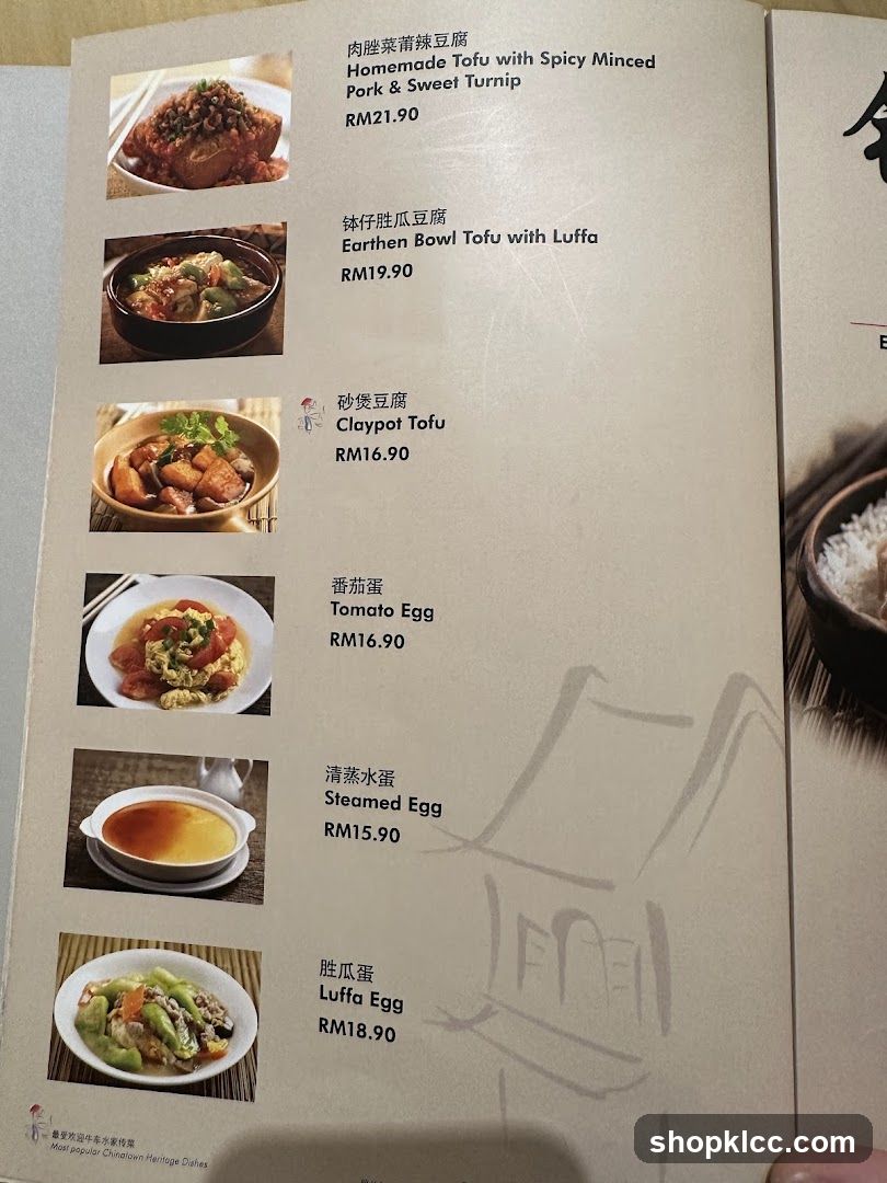 Chinese Cuisine Menu Page