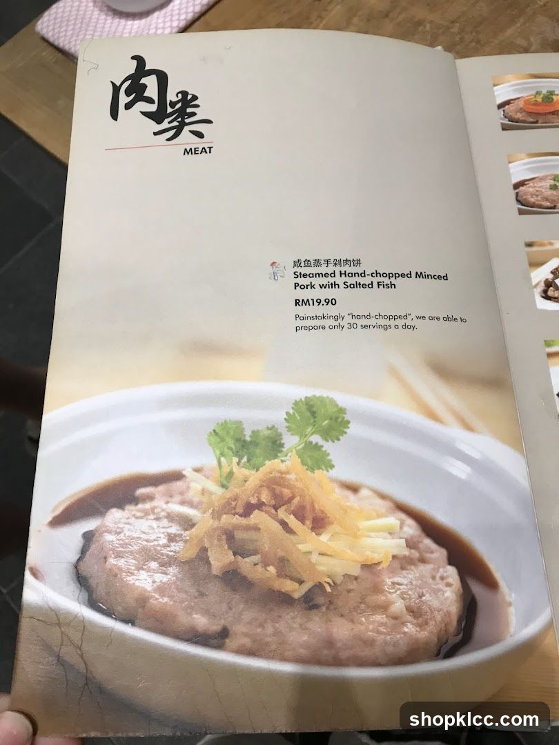 Meat Section Menu Page