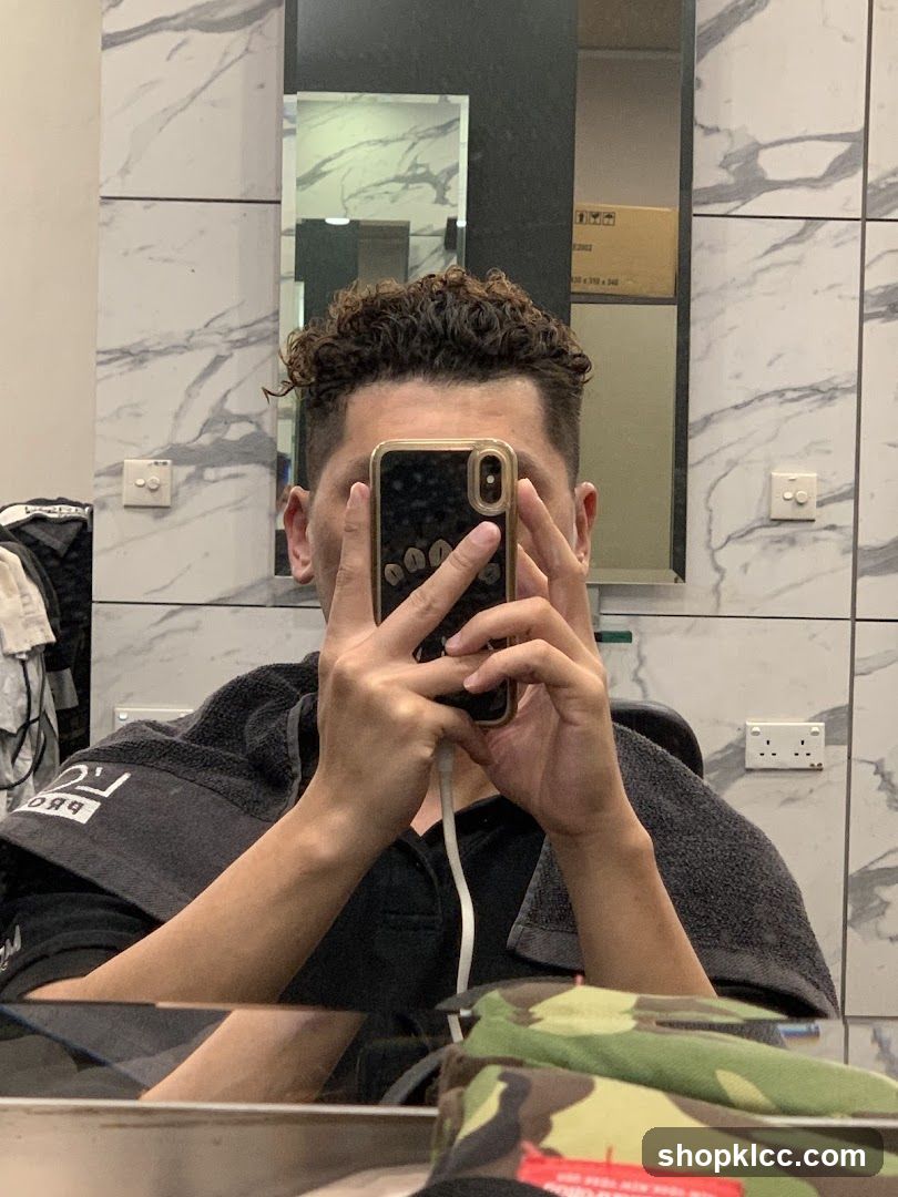 Barber Shop Interior Mirror Selfie