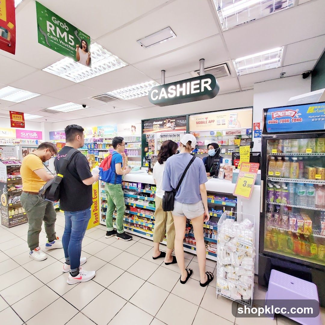 Grocery Store Interior with Cashier Line