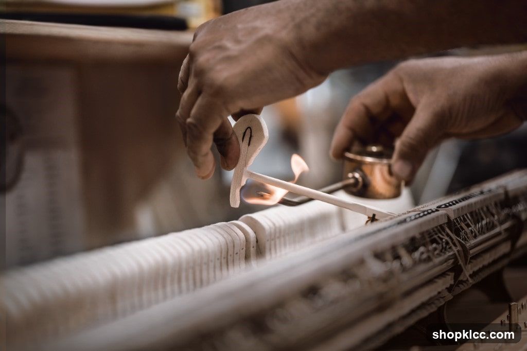 Hands Working on a Musical Instrument