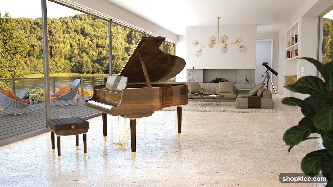 Modern Living Room with Grand Piano