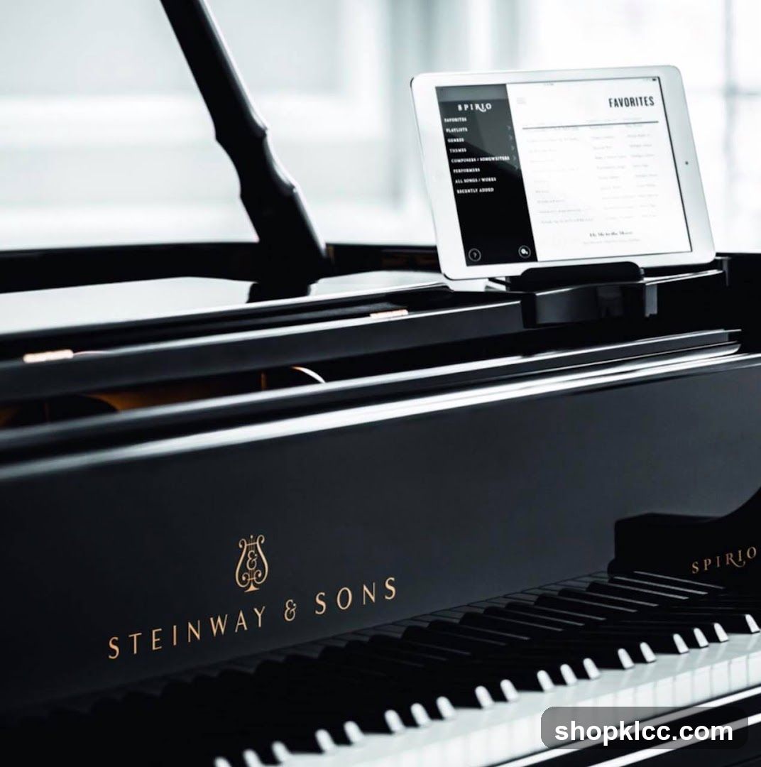 Steinway & Sons Piano with Tablet Display