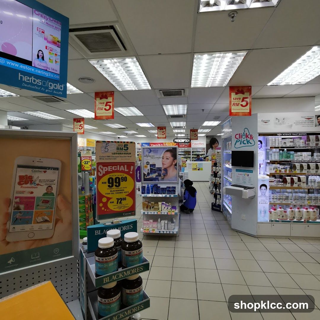Pharmacy Interior with Promotional Displays
