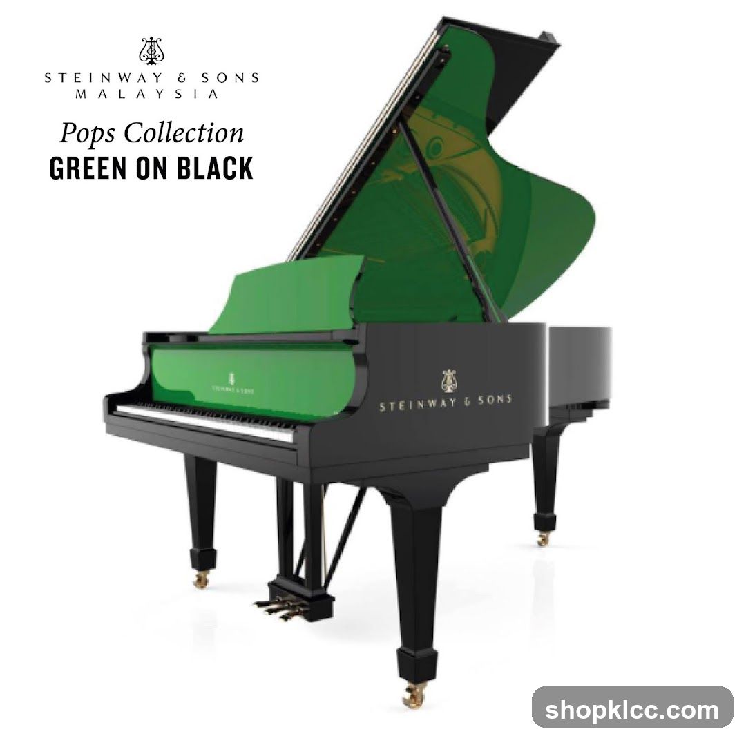 Steinway & Sons Pops Collection Green on Black Grand Piano