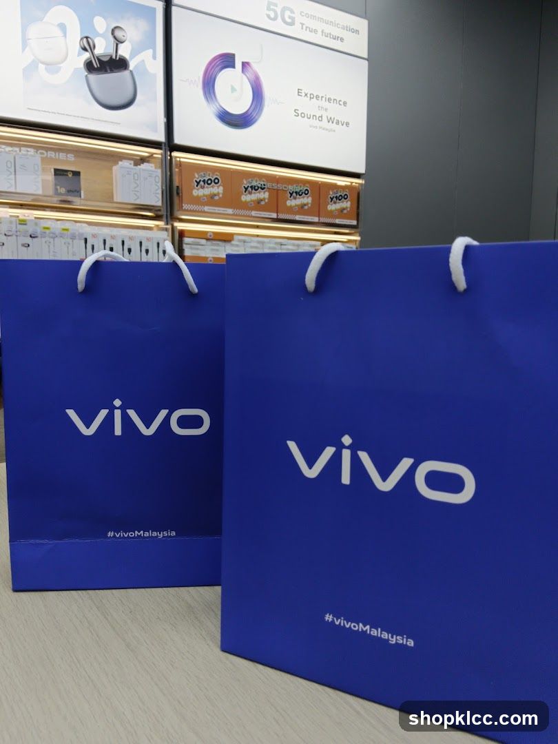 Vivo Store Interior with Shopping Bags