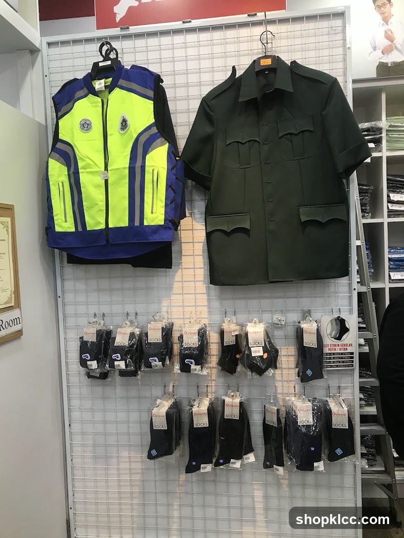 Uniforms and Socks Display