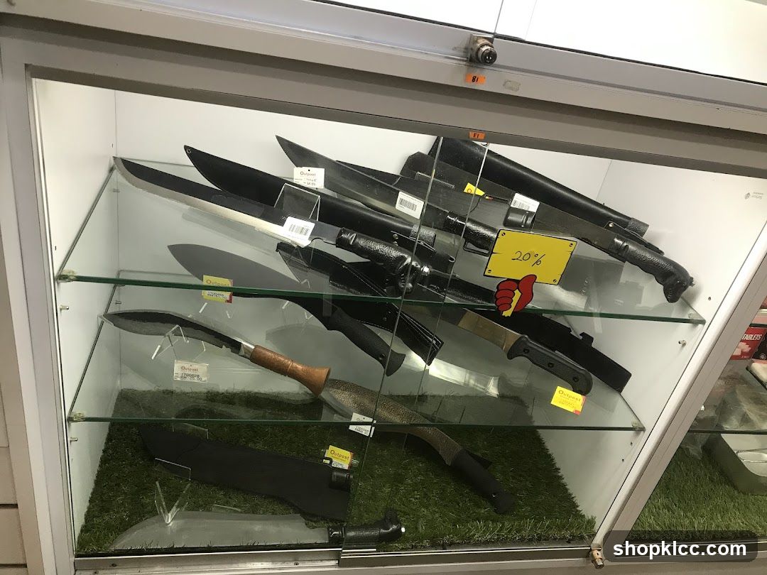 Display Case with Swords and Knives
