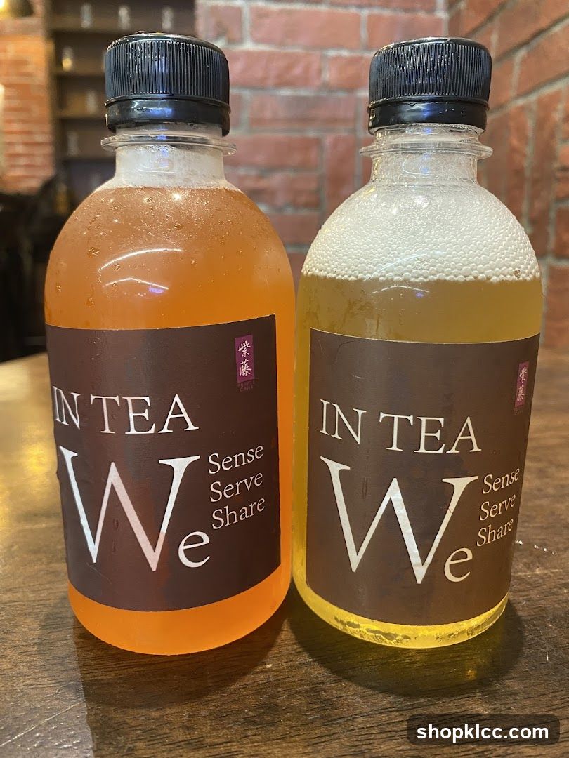 Tea Bottles on Table